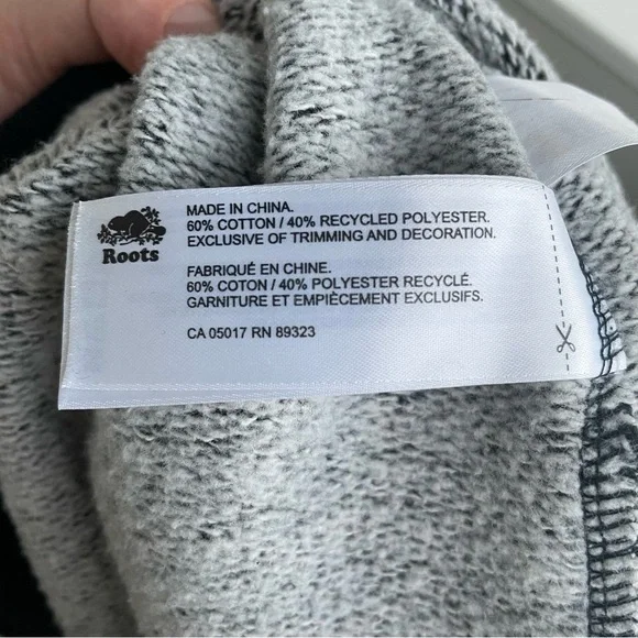 ROOTS Organic Original Half Zip Stein Black Pepper - Picture 5 of 9